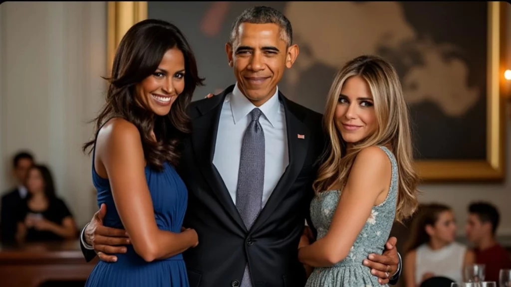 Barack Obama with trump wife